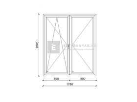 EkoSun 70 C 2r üv NY-BNY 180x210 cm bal fehér kétszárnyú váltószárnyas erkélyajtó EkoSun 70 C 2r üv NY-BNY 180x210 cm bal fehér kétszárnyú váltószárnyas erkélyajtó