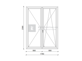 EkoSun 70 C 2r üv NY-BNY 180x240 cm jobb fehér kétszárnyú váltószárnyas erkélyajtó EkoSun 70 C 2r üv NY-BNY 180x240 cm jobb fehér kétszárnyú váltószárnyas erkélyajtó