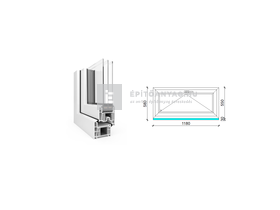 EkoSun 70 CL 3r üv Bukó 120x60 cm fehér egyszárnyú ablak EkoSun 70 CL 3r üv Bukó 120x60 cm fehér egyszárnyú ablak