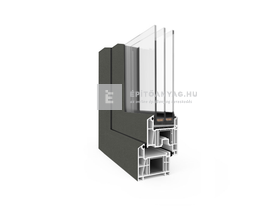 EkoSun 70 CL 3r üv BNY 120x120 cm bal kívül antracit, belül fehér egyszárnyú ablak