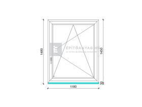 EkoSun 70 C 3r  üv  BNY 120x150 cm jobb fehér egyszárnyú ablak