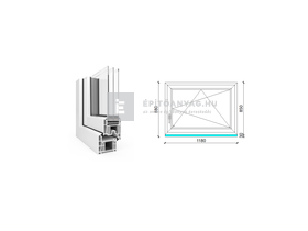 EkoSun 70 CL 3r üv BNY 120x90 cm jobb fehér egyszárnyú ablak EkoSun 70 CL 3r üv BNY 120x90 cm jobb fehér egyszárnyú ablak