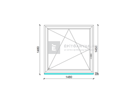 EkoSun 70 C 3r üv BNY 150x150 cm bal fehér egyszárnyú ablak EkoSun 70 C 3r üv BNY 150x150 cm bal fehér egyszárnyú ablak