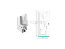 EkoSun 70 CL 3r üv BNY 60x150 cm bal fehér egyszárnyú ablak EkoSun 70 CL 3r üv BNY 60x150 cm bal fehér egyszárnyú ablak