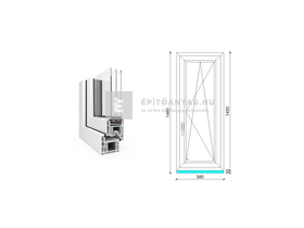 EkoSun 70 CL 3r üv BNY 60x150 cm jobb fehér egyszárnyú ablak EkoSun 70 CL 3r üv BNY 60x150 cm jobb fehér egyszárnyú ablak