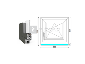 EkoSun 70 CL 3r üv BNY 60x60 cm jobb kívül antracit, belül fehér egyszárnyú ablak EkoSun 70 CL 3r üv BNY 60x60 cm jobb kívül antracit, belül fehér egyszárnyú ablak