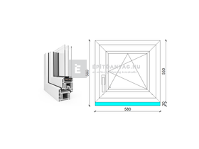 EkoSun 70 CL 3r üv BNY 60x60 cm jobb fehér egyszárnyú ablak EkoSun 70 CL 3r üv BNY 60x60 cm jobb fehér egyszárnyú ablak