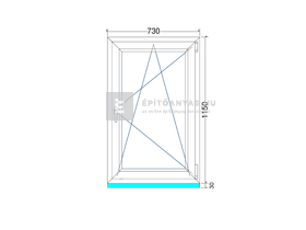 EkoSun 70 CL 3r üv BNY 75x120 cm jobb fehér egyszárnyú ablak EkoSun 70 CL 3r üv BNY 75x120 cm jobb fehér egyszárnyú ablak