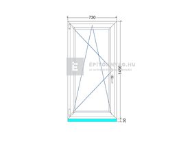 EkoSun 70 CL 3r üv BNY 75x150 cm bal fehér egyszárnyú ablak EkoSun 70 CL 3r üv BNY 75x150 cm bal fehér egyszárnyú ablak