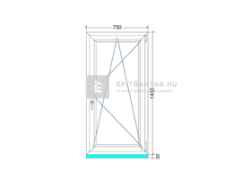 EkoSun 70 CL 3r üv BNY 75x150 cm jobb fehér egyszárnyú ablak EkoSun 70 CL 3r üv BNY 75x150 cm jobb fehér egyszárnyú ablak