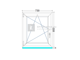 EkoSun 70 CL 3r üv BNY 75x90 cm bal fehér egyszárnyú ablak EkoSun 70 CL 3r üv BNY 75x90 cm bal fehér egyszárnyú ablak
