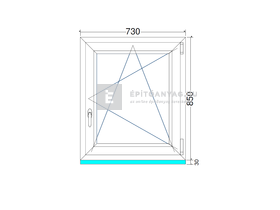 EkoSun 70 CL 3r üv BNY 75x90 cm jobb fehér egyszárnyú ablak EkoSun 70 CL 3r üv BNY 75x90 cm jobb fehér egyszárnyú ablak