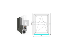 EkoSun 70 CL 3r üv BNY 90x120 cm bal kívül antracit, belül fehér egyszárnyú ablak EkoSun 70 CL 3r üv BNY 90x120 cm bal kívül antracit, belül fehér egyszárnyú ablak