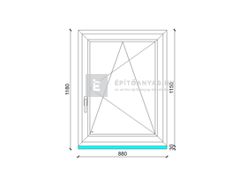 EkoSun 70 C 3r üv BNY 90x120 cm jobb fehér egyszárnyú ablak EkoSun 70 C 3r üv BNY 90x120 cm jobb fehér egyszárnyú ablak