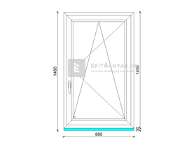 EkoSun 70 C 3r üv BNY 90x150 cm jobb fehér egyszárnyú ablak EkoSun 70 C 3r üv BNY 90x150 cm jobb fehér egyszárnyú ablak