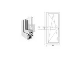EkoSun 70 CL 3r üv BNY 90x210 cm bal fehér egyszárnyú erkélyajtó EkoSun 70 CL 3r üv BNY 90x210 cm bal fehér egyszárnyú erkélyajtó