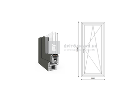EkoSun 70 CL 3r üv BNY 90x210 cm jobb kívül antracit, belül fehér egyszárnyú erkélyajtó EkoSun 70 CL 3r üv BNY 90x210 cm jobb kívül antracit, belül fehér egyszárnyú erkélyajtó