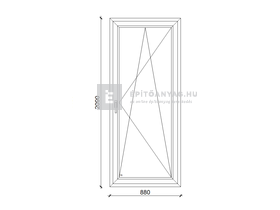 EkoSun 70 C 3r üv BNY 90x210 cm jobb fehér egyszárnyú erkélyajtó EkoSun 70 C 3r üv BNY 90x210 cm jobb fehér egyszárnyú erkélyajtó