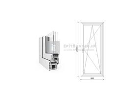 EkoSun 70 CL 3r üv BNY 90x210 cm jobb fehér egyszárnyú erkélyajtó EkoSun 70 CL 3r üv BNY 90x210 cm jobb fehér egyszárnyú erkélyajtó