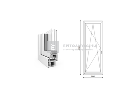 EkoSun 70 CL 3r üv BNY 90x240 cm bal fehér egyszárnyú erkélyajtó EkoSun 70 CL 3r üv BNY 90x240 cm bal fehér egyszárnyú erkélyajtó