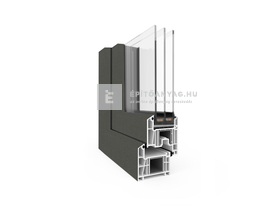 EkoSun 70 CL 3r üv BNY 90x240 cm jobb kívül antracit, belül fehér egyszárnyú erkélyajtó EkoSun 70 CL 3r üv BNY 90x240 cm jobb kívül antracit, belül fehér egyszárnyú erkélyajtó
