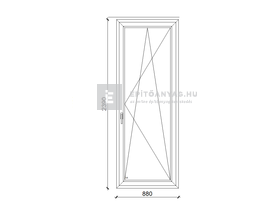 EkoSun 70 CL 3r üv BNY 90x240 cm jobb kívül antracit, belül fehér egyszárnyú erkélyajtó