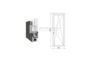 EkoSun 70 CL 3r üv BNY 90x240 cm jobb kívül antracit, belül fehér egyszárnyú erkélyajtó EkoSun 70 CL 3r üv BNY 90x240 cm jobb kívül antracit, belül fehér egyszárnyú erkélyajtó