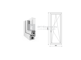 EkoSun 70 CL 3r üv BNY 90x240 cm jobb fehér egyszárnyú erkélyajtó EkoSun 70 CL 3r üv BNY 90x240 cm jobb fehér egyszárnyú erkélyajtó