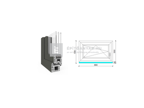 EkoSun 70 CL 3r üv BNY 90x60 cm bal kívül antracit, belül fehér egyszárnyú ablak EkoSun 70 CL 3r üv BNY 90x60 cm bal kívül antracit, belül fehér egyszárnyú ablak