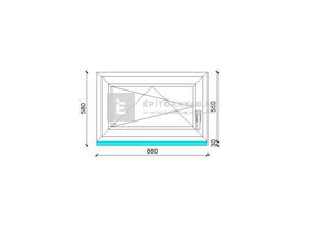 EkoSun 70 C 3r  üv  BNY 90x60 cm bal fehér egyszárnyú ablak