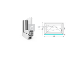 EkoSun 70 CL 3r üv BNY 90x60 cm bal fehér egyszárnyú ablak EkoSun 70 CL 3r üv BNY 90x60 cm bal fehér egyszárnyú ablak