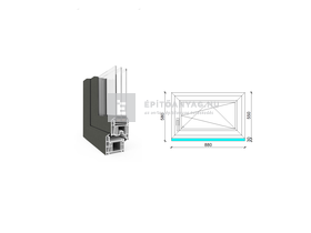 EkoSun 70 CL 3r üv BNY 90x60 cm jobb kívül antracit, belül fehér egyszárnyú ablak EkoSun 70 CL 3r üv BNY 90x60 cm jobb kívül antracit, belül fehér egyszárnyú ablak