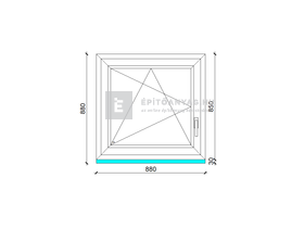 EkoSun 70 C 3r üv BNY 90x90 cm bal fehér egyszárnyú ablak EkoSun 70 C 3r üv BNY 90x90 cm bal fehér egyszárnyú ablak
