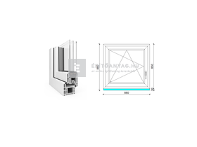 EkoSun 70 CL 3r üv BNY 90x90 cm bal fehér egyszárnyú ablak EkoSun 70 CL 3r üv BNY 90x90 cm bal fehér egyszárnyú ablak