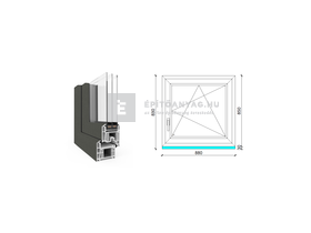 EkoSun 70 CL 3r üv BNY 90x90 cm jobb kívül antracit, belül fehér egyszárnyú ablak EkoSun 70 CL 3r üv BNY 90x90 cm jobb kívül antracit, belül fehér egyszárnyú ablak
