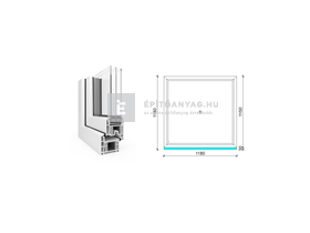 EkoSun 70 CL 3r üv Fix 120x120 cm fehér fix ablak EkoSun 70 CL 3r üv Fix 120x120 cm fehér fix ablak