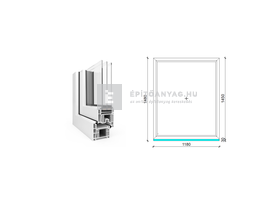 EkoSun 70 CL 3r üv Fix 120x150 cm fehér fix ablak EkoSun 70 CL 3r üv Fix 120x150 cm fehér fix ablak