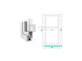 EkoSun 70 CL 3r üv Fix 60x120 cm fehér fix ablak EkoSun 70 CL 3r üv Fix 60x120 cm fehér fix ablak