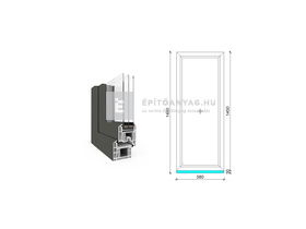 EkoSun 70 CL 3r üv Fix 60x150 cm kívül antracit, belül fehér fix ablak EkoSun 70 CL 3r üv Fix 60x150 cm kívül antracit, belül fehér fix ablak