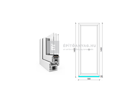 EkoSun 70 CL 3r üv Fix 60x150 cm fehér fix ablak EkoSun 70 CL 3r üv Fix 60x150 cm fehér fix ablak