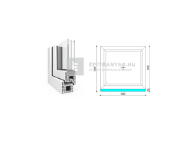 EkoSun 70 CL 3r üv Fix 60x60 cm fehér fix ablak EkoSun 70 CL 3r üv Fix 60x60 cm fehér fix ablak