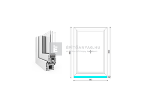 EkoSun 70 CL 3r üv Fix 60x90 cm fehér fix ablak EkoSun 70 CL 3r üv Fix 60x90 cm fehér fix ablak