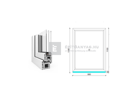 EkoSun 70 CL 3r üv Fix 90x120 cm fehér fix ablak EkoSun 70 CL 3r üv Fix 90x120 cm fehér fix ablak