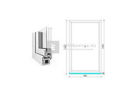 EkoSun 70 CL 3r üv Fix 90x150 cm fehér fix ablak EkoSun 70 CL 3r üv Fix 90x150 cm fehér fix ablak