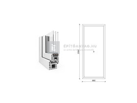 EkoSun 70 CL 3r üv Fix 90x210 cm fehér fix ablak EkoSun 70 CL 3r üv Fix 90x210 cm fehér fix ablak