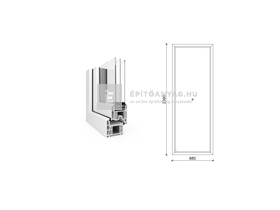 EkoSun 70 CL 3r üv Fix 90x240 cm fehér fix ablak EkoSun 70 CL 3r üv Fix 90x240 cm fehér fix ablak