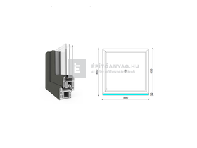 EkoSun 70 CL 3r üv Fix 90x90 cm kívül antracit, belül fehér fix ablak EkoSun 70 CL 3r üv Fix 90x90 cm kívül antracit, belül fehér fix ablak