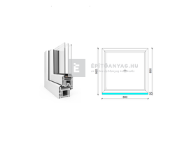 EkoSun 70 CL 3r üv Fix 90x90 cm fehér fix ablak EkoSun 70 CL 3r üv Fix 90x90 cm fehér fix ablak