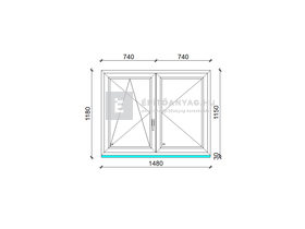 EkoSun 70 C 3r üv NY-BNY 150x120 cm bal fehér kétszárnyú váltószárnyas ablak EkoSun 70 C 3r üv NY-BNY 150x120 cm bal fehér kétszárnyú váltószárnyas ablak