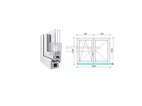 EkoSun 70 CL 3r üv NY-BNY 150x120 cm bal fehér kétszárnyú váltószárnyas ablak EkoSun 70 CL 3r üv NY-BNY 150x120 cm bal fehér kétszárnyú váltószárnyas ablak